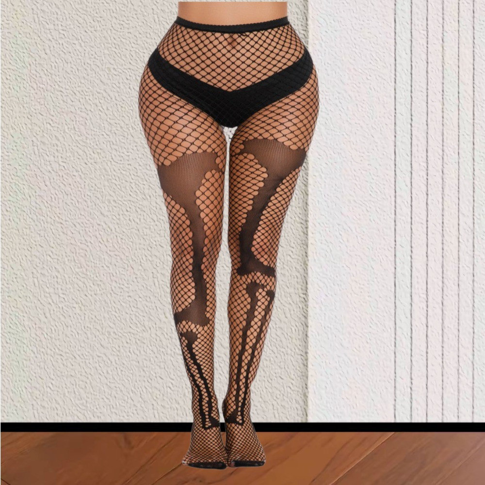 Колготки в сетку скелет one size черный Киев - изображение 4