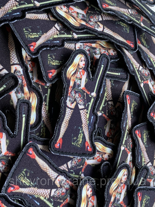 Печатный шеврон Девушка снайпер (Форма контурная. На липучке) Размер 9x5см Киев - изображение 2