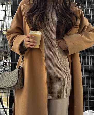 Стильное женское утепленное пальто длина макси кашемир Карамельный Одесса