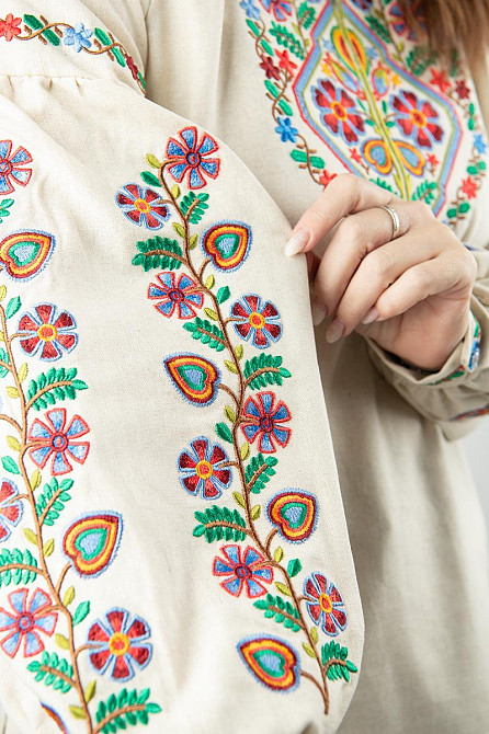 Вишиванка жіноча, натуральна лляна топ Київ - фото 4