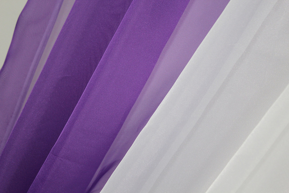 Кухонные шторы VR-Textil № 090к с ламбрекеном и подвязками фиолетовый с белым 280х170 см (50-760) Киев - изображение 5