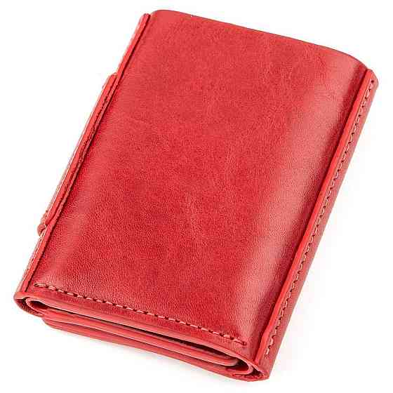 Суворе портмоне жіноче з гладкої шкіри Червоне (GRANDE PELLE) Київ