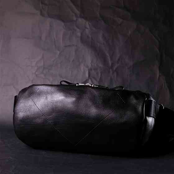 Оригінальна сумка через плече з натуральної шкіри GRANDE PELLE 11649 Чорна Київ