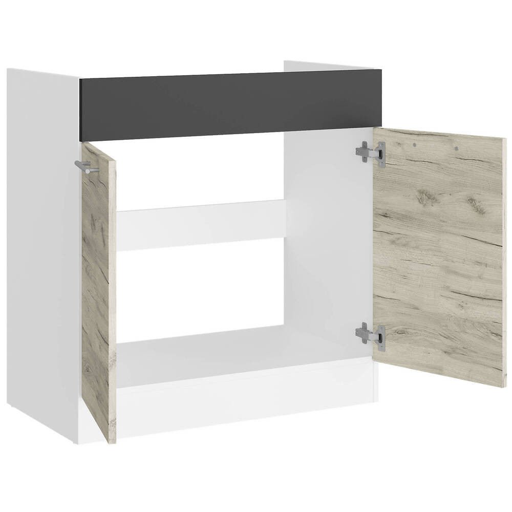 Кухонний модуль під мийку Еверест Еко 800 дуб крафт білий/графіт/білий 80х46х82 см (DTM-071020) Дніпро - фото 2