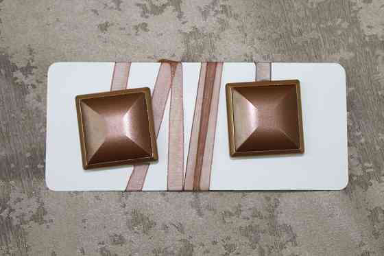 Магніти (2шт, пара) для штор, гардин "Квадрат" колір злотистий з коричневим 211м 81-122 Київ