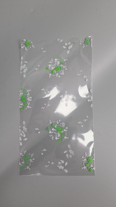 Пакет із малюнком для пакування подарунків (15*30) No380 (5) (ажурний) "Зелена троянда" (100 шт.) Харків - фото 1