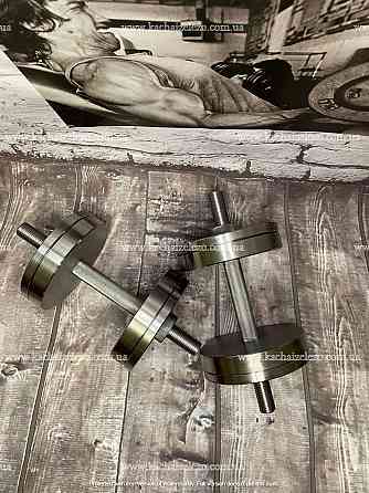 Гантели наборные 2 по 12 кг + Переходник для штанги Гантели, гири, штанги и диски металлические без покрытия Киев