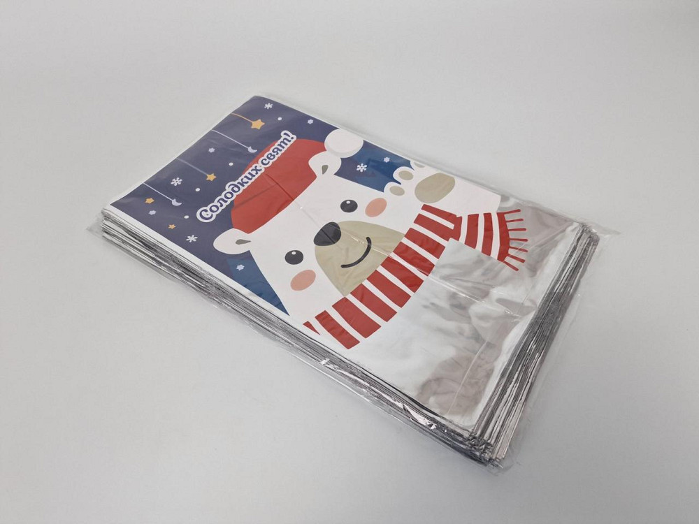 Подарункова упаковка з новорічним малюнком (20*35) No11 Ведмідь (100 шт.) Харків - фото 2