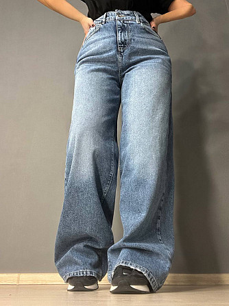 Джинси жіночі Zeo Basic 4635 WIDE LEG palazzo jeans висока посадка широкі довгі світло сині, світло- Одеса - фото 4