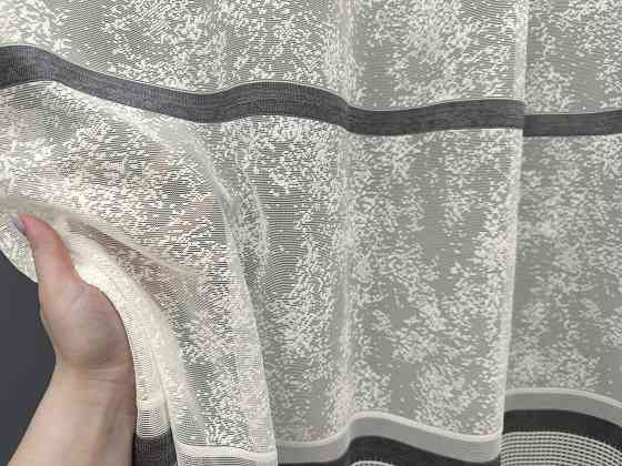 Тюль VR-Textil 1555т Cale Жакард мармур Молочний з сірим 300х270 см (42-0472) Київ