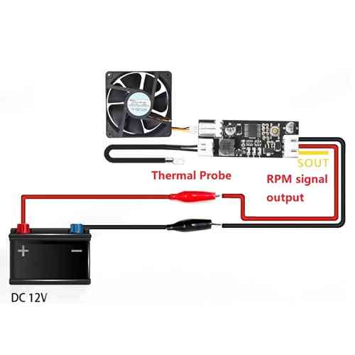 ШИМ регулятор скорости вентилятора DC 12В 0.8А PWM с термодатчиком Винница