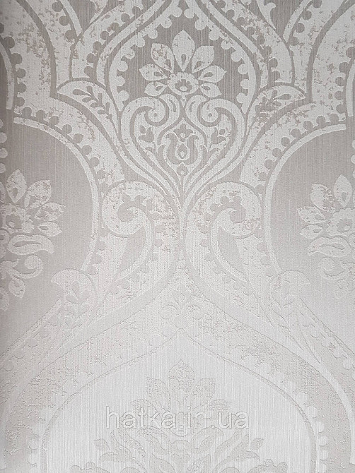 Шпалери текстильні еко 0.53х10.05 Rasch Textil Valentina класика вензелі дамаски бежево кремові на бежевому Київ - фото 1