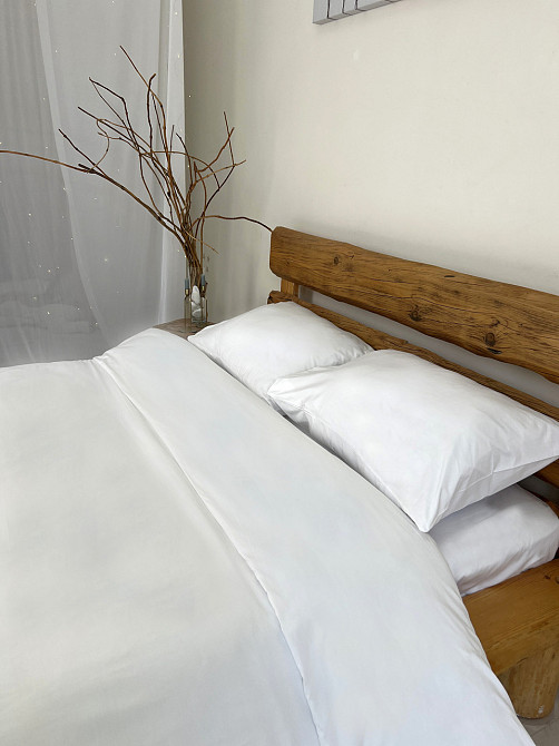 Сатиновий комплект постільної білизни Ideal Textile двохспальний євро білий Чернівці - фото 1