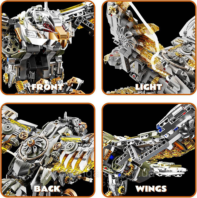 Конструктор орел механічний двосторонній 1168 деталей 13084 з підсвічуванням Хмельницький - фото 8