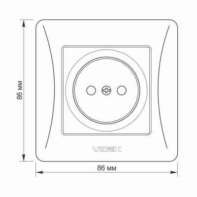 Розетка Videx_ BINERA 2ая із заземленням кремова (VF-BNSK1-SS) Вінниця