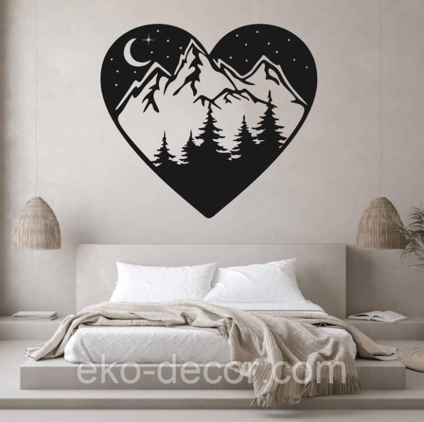 Декоративне настінне Панно «Серце» Декор на стіну 110*98 см, Чорний Київ - фото 5