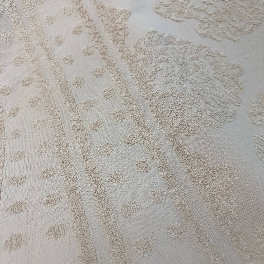 Простынь-покрывало жаккардовое махровое 100% Хлопок GM TEXTILE 190x200см 400г/м2 (Бежевый) Сумы - изображение 4