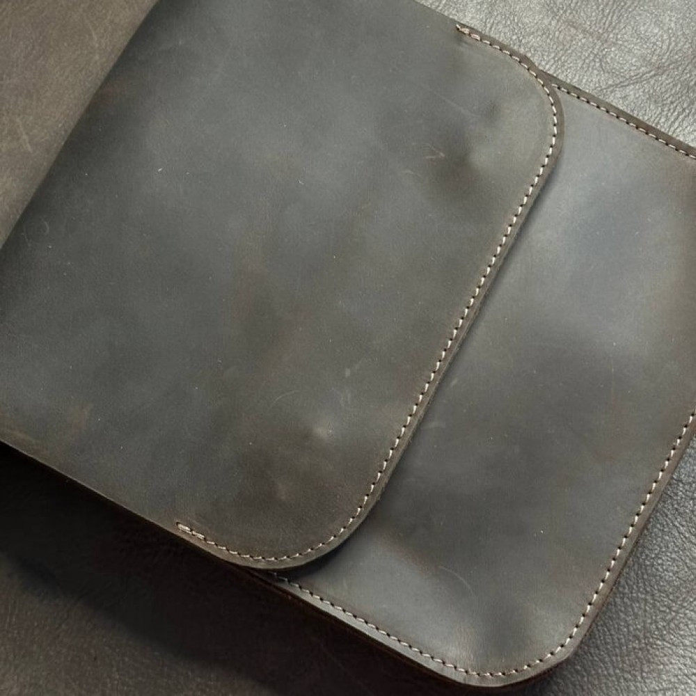 Сумка коричнева через плече чоловіча Майамі, сумка месенджер чоловіча 20*24*4 см з широким ремінцемMasterSem Київ - фото 2