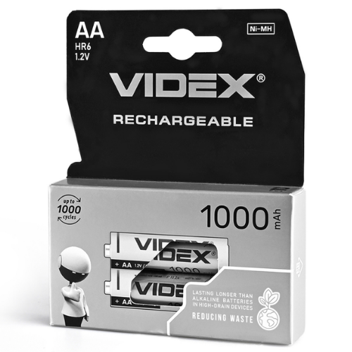 Акумулятор AA/HR06 1000 mAh (бл-2шт) Videx Житомир