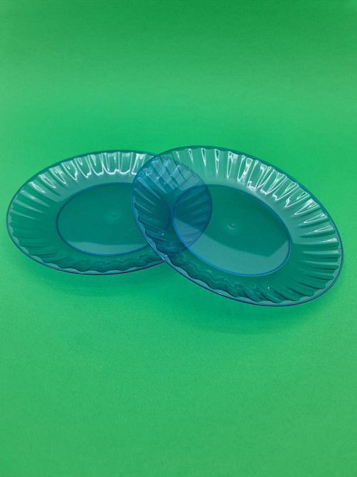 Тарілка 205 мм склоподібна, блакитна, 10 шт/уп Харків - фото 1