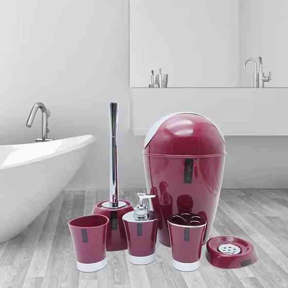 Набор аксессуаров для ванной Bathlux люкс качества , 6 предметов Бордовый Каменец-Подольский