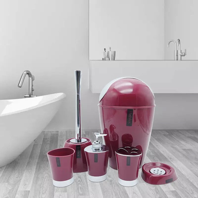 Набор аксессуаров для ванной Bathlux люкс качества , 6 предметов Бордовый Каменец-Подольский - изображение 2