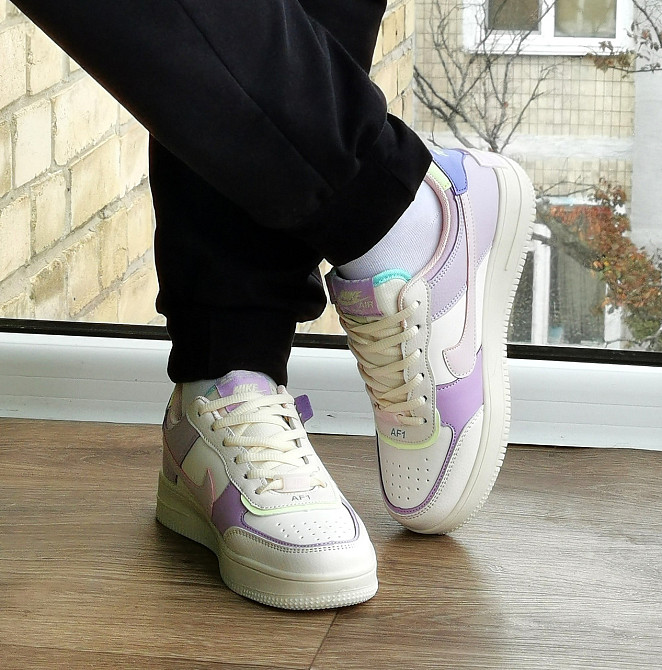 Кросівки Nike Force Білі Жіночі Квітн Шкіряні Форси Різнобарвні Найк (розміри: 36,37,38,39,40,41) - 25 Дніпро - фото 8