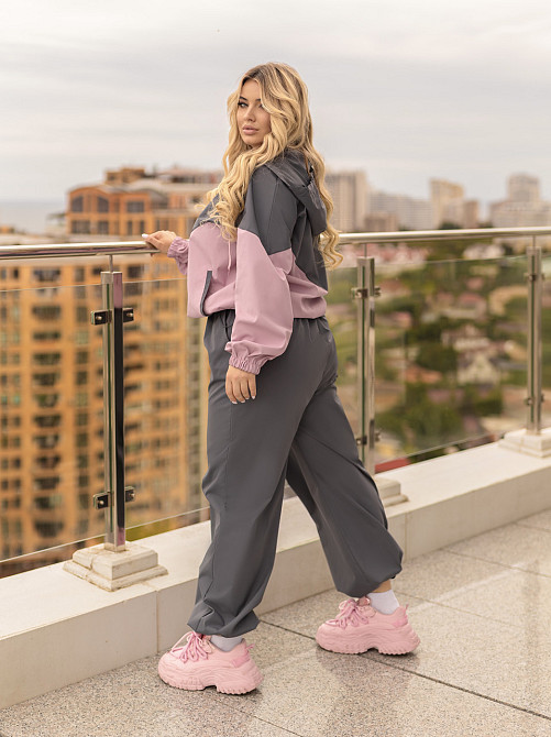 Стильний жіночий костюм з плащівки "Wolf"| Норма і батал Київ - фото 3