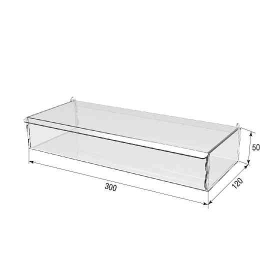 Коробка акриловая EKOSTAR с крышкой 300х120х50 Киев