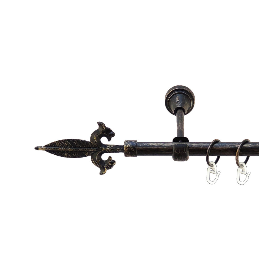 Карниз Orvit Генуя металевий однорядний відкритий Чорне Золото 16 мм 300 см (5467967) Львов - изображение 1