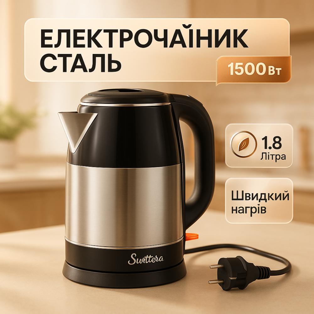 Мощный электрочайник электрический Suntera, Качественный электрочайник для кухни, Чайники на подставке CP-32 Львов - изображение 10