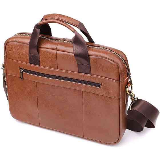 Мужской деловой портфель из натуральной кожи Vintage 23038 Коричневый Киев