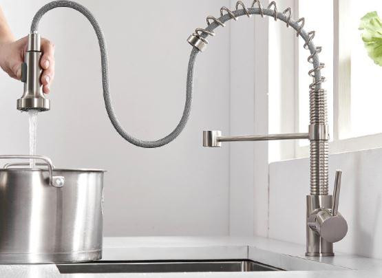 Змішувач кухонний висувний злив кран два режими води обертається на 360 градусів WanFan Хром Кам'янець-Подільський - фото 3