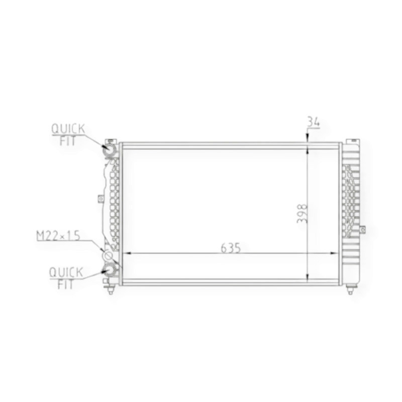 Радіатор двигуна Audi A6 C5, Skoda Superb I, Volken Passat B5 1.6-1.8T,1.9TDI (95-08) 374348 охолодження Мукачево - фото 1