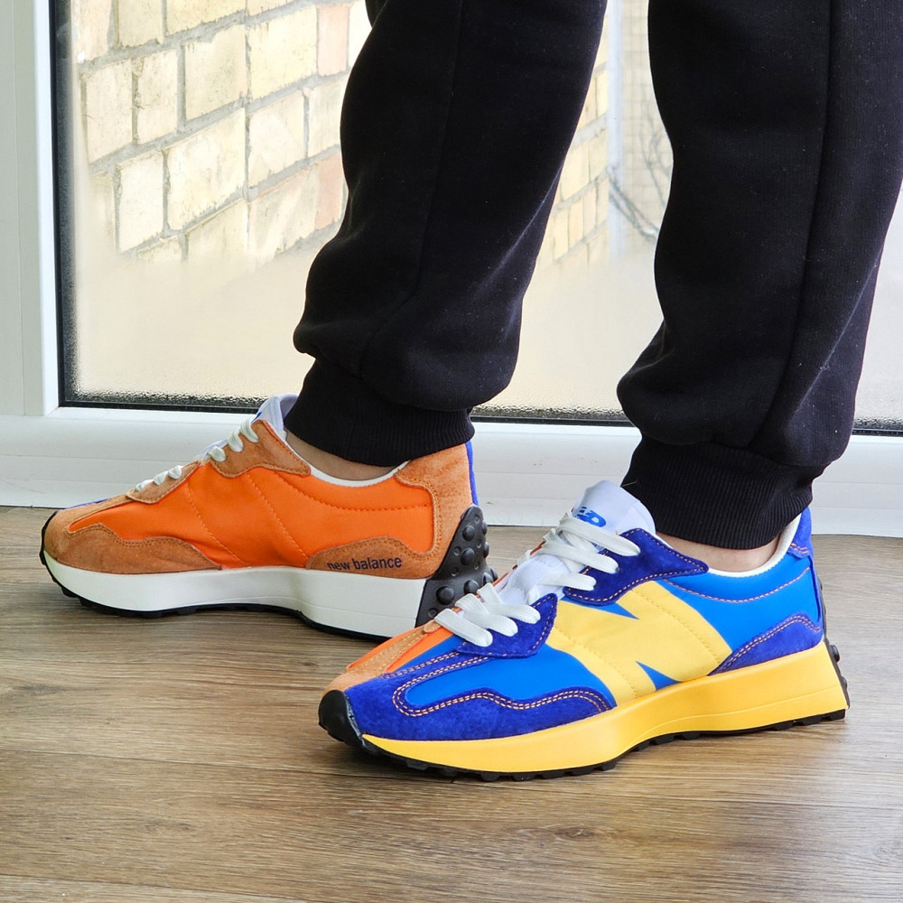 Мужские Синие Кроссовки New Balance 327 Желтые Оранжевые Нью Баланс (размеры: 41,43,44,45,46) Видео Обзор Днепр - изображение 3
