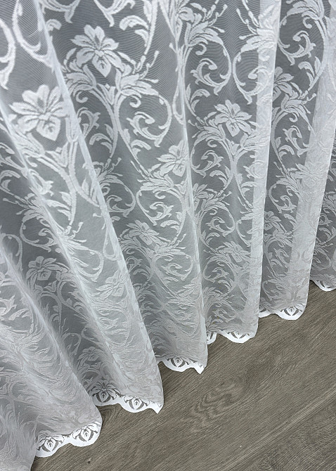 Тюль VR-Textil 1202т Преміум Жакард Білий 400х270 см (42-1206) Київ - фото 8