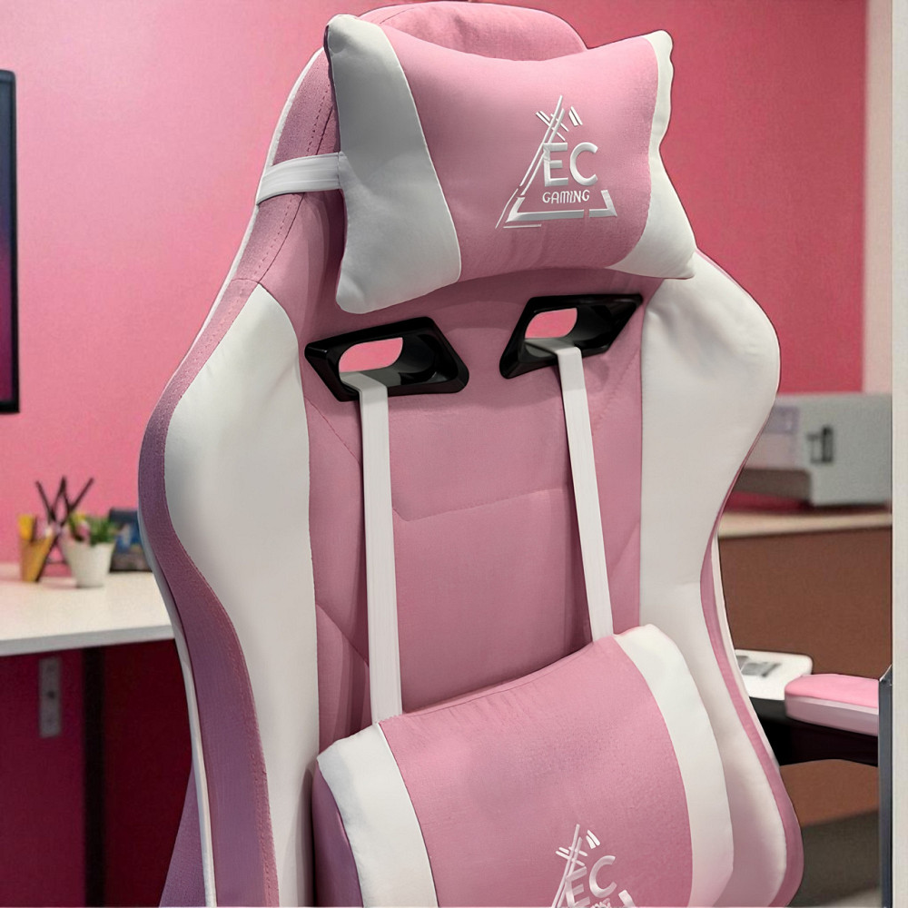 Ігрове комп'ютерне гей мерське крісло з масаже ром і підставкою для ніг крісло рожеве ортопедичне посилене мягке Львів - фото 8