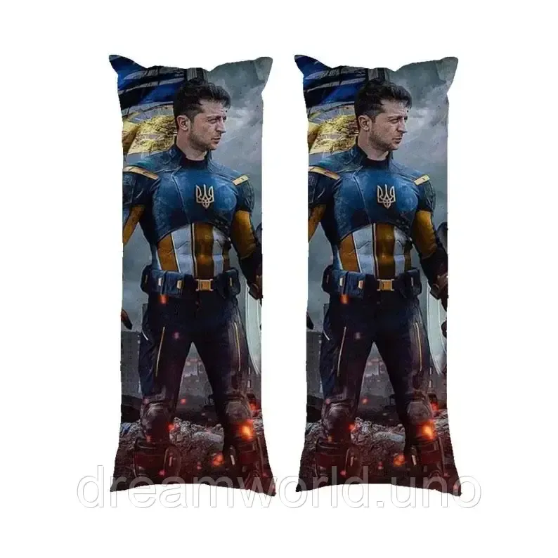 Подушка дакімакура Captain Ukraine Володимир Зелений декоративна партова подушка для обіймання 60х180 Харків - фото 1