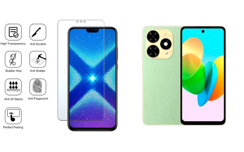 Защитное стекло NeoGlass для Tecno Spark 20, Spark 20c, Spark 20 Pro, Spark 20 Pro+ – ультрапрозрачное и Киев - изображение 4