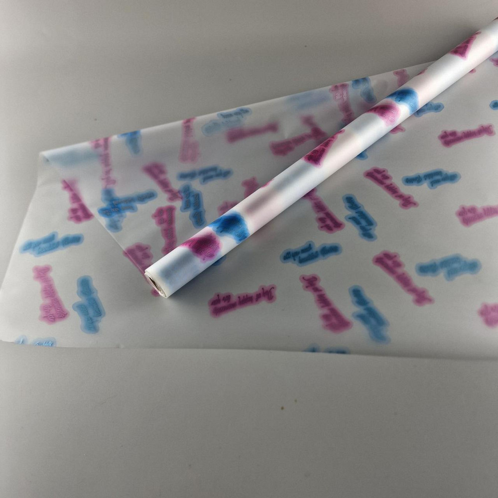 Калька для цветов рулон 8м тонированный матовый (77) (h680) №803 Неоновые надписи (1 шт) Харьков - изображение 1