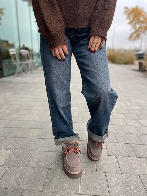 WSMR Угги жіночі WSMR коричневые натуральная замша высота 9 см размер 36-41 (5680) Коломыя - изображение 5