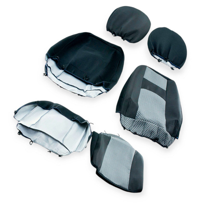 Чохли універс. 1+1 передні universal b max, спинка тягнеться, сірі тканина салону Мукачево - фото 1