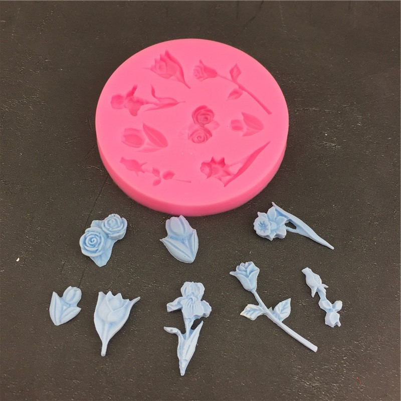 Молд силиконовый Цветы 77 мм розовый Киев - изображение 6