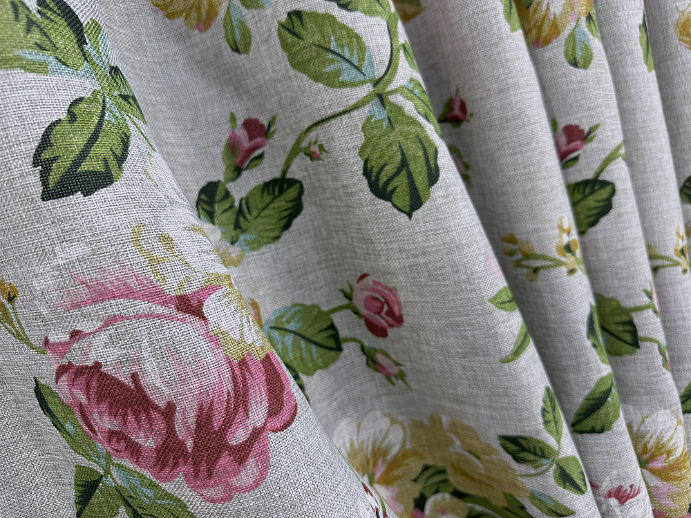 Комплект штор VR-Textil Лен Прованс 100х270 2шт и Тюль 300х270 2083ш-115т Разноцветный с белым 71-218/1 Киев - изображение 7