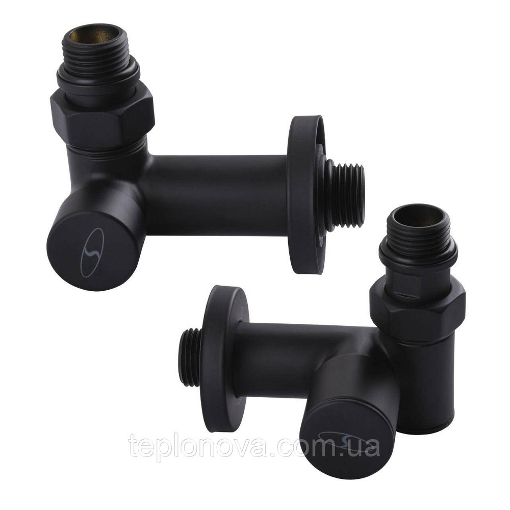 Набір Кран вентильний кутовий з американкою SOLOMON LUX 1/2" 7777 TEN (2 шт.) BLACK  (1уп) Чернівці - фото 4