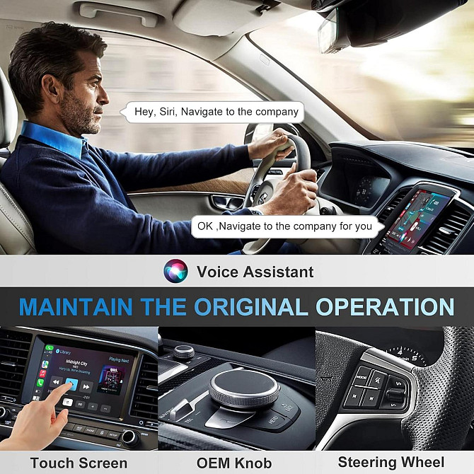 Бездротовий адаптер CarPlay с U2C-AIR 2.0, перехідник з дротового Карплей, USB-С, підтримка iOS 10+, Київ - фото 7
