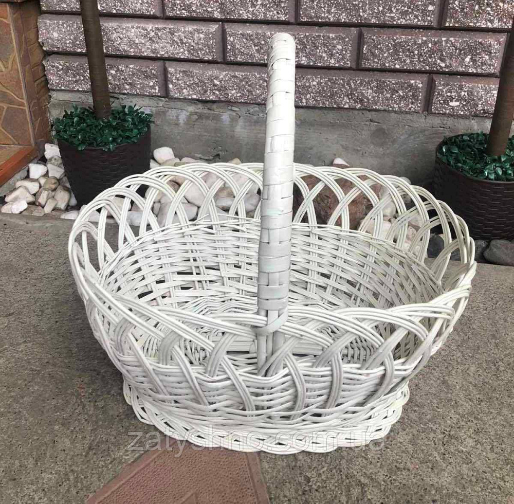 Корзина пасхальная  белая из лозы Киев - изображение 1
