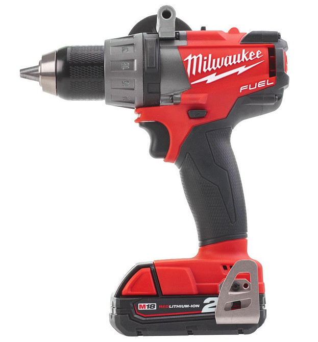 Дрель-шуруповерт аккумуляторная бесщеточная MILWAUKEE M18 FDD-202 крутящий момент 135Нм (зарядное устройство, 2 аккумулятора 18В 2Ач, п Одесса - изображение 1