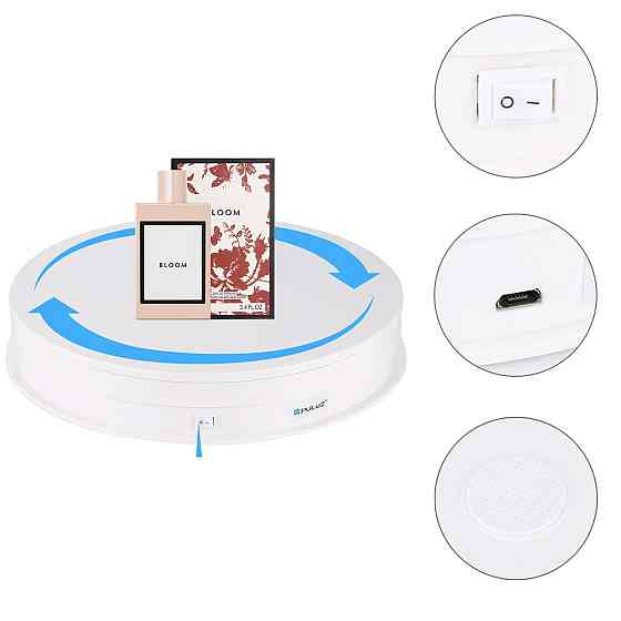 Предметный стол поворотный 30см белый для фото-видеозийомки Puluz PU3049W Киев