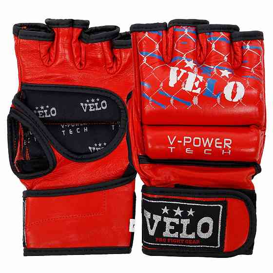 Рукавички для змішаних єдиноборств MMA шкіряні VELO ULI-4032 розмір S-XL Рукавички для боксу та єдиноборств Київ